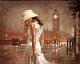 London Canvas Paintings - an evening in london